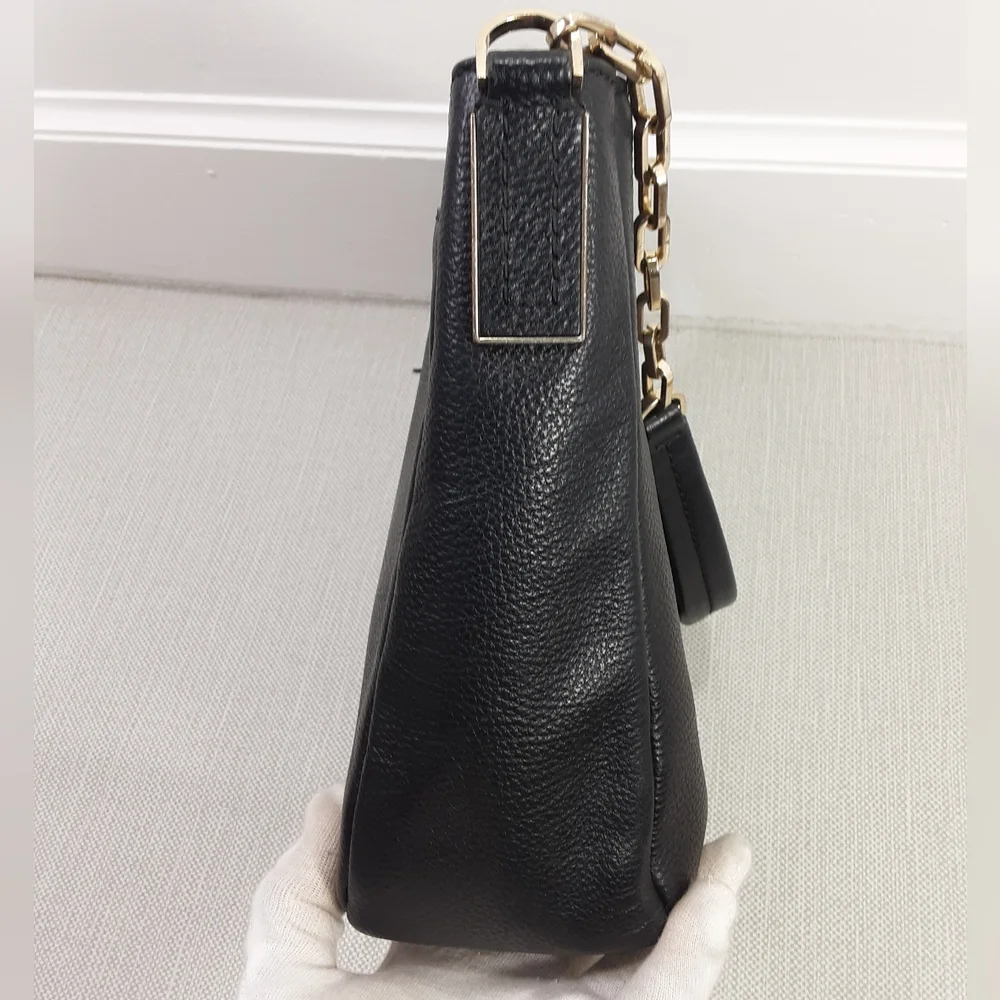 Kate Spade New York Black Pebbled Leather Shoulder Bag Hobo Flaw